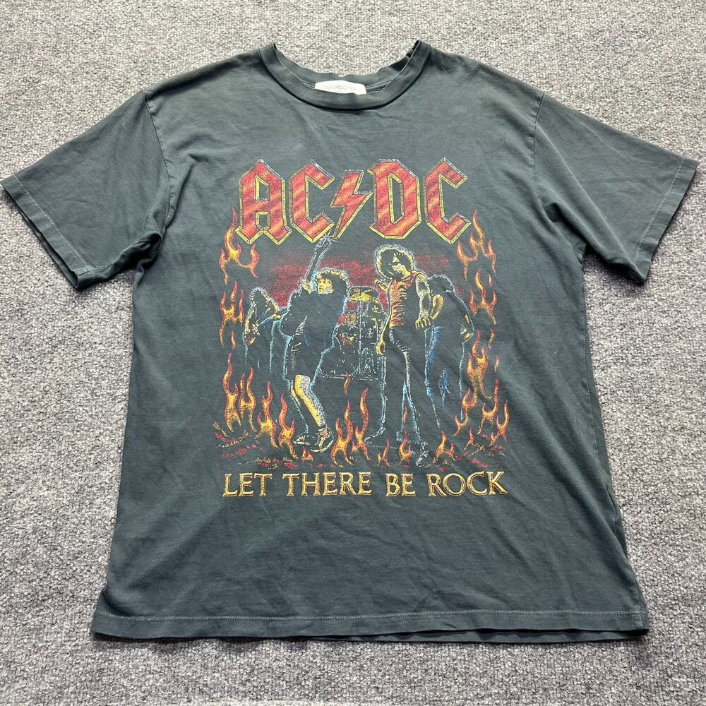 free people Daydreamer AC/DC Let There Be Rock Graphic Band Tee Grunge M